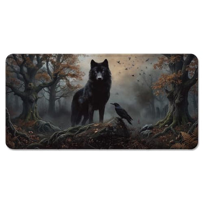 Moody Forest Wolf Raven Gothic Large Mouse Pad 31.5x15.7 Inch,M002 - color: 22Child, size: 31.5L x 15.8W inches
