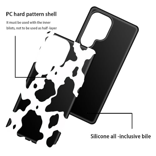 for Galaxy S25 Ultra Case, Heavy Duty Shockproof Protection Soft Silicone Rubber+Hard Plastic Hybrid Protective Case for Samsung Galaxy S25 Ultra 6.9" 2025,Cow Print - color: Cow Print, size: for Galaxy S25 Ultra 6.9"