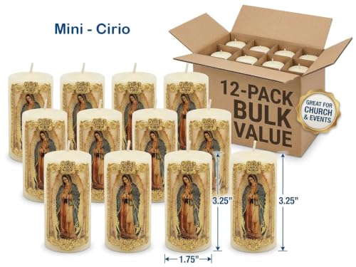 Our Lady of Guadalupe Prayer Candle, Virgen de Guadalupe Candle, 12-Pack