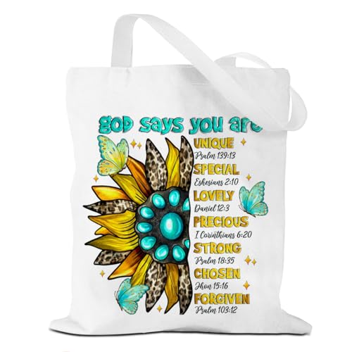 Tote Bag，Canvas Tote, Reusable Grocery Shopping Bag Aesthetic Shoulder Bag for Work, Beach, Camping 03 - color: Godsays01