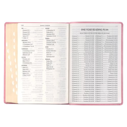 KJV Holy Bible, Giant Print Full-size Faux Leather Red Letter Edition - Thumb Index & Ribbon Marker, King James Version, Pink (KJV Full Size GP Editions)