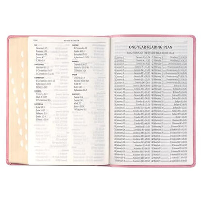 KJV Holy Bible, Giant Print Full-size Faux Leather Red Letter Edition - Thumb Index & Ribbon Marker, King James Version, Pink (KJV Full Size GP Editions)