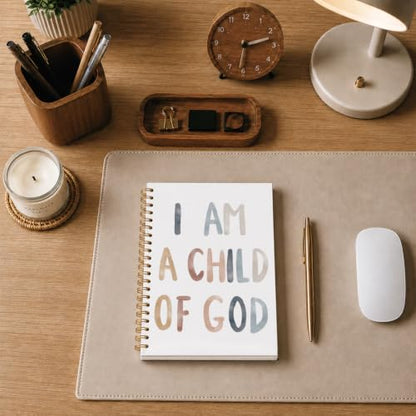 Christian Spiral Notebook journal, I am a Child of God, 5.5×8.3 Inch - color: 006-Spiral
