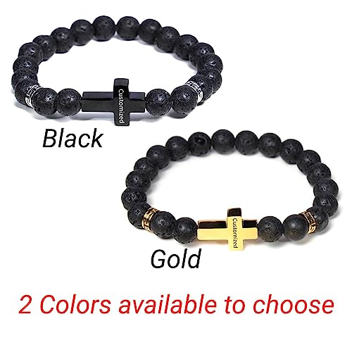 MILAKOO 6 Pcs Braided Leather Bracelet for Men Women Wooden Beaded Cuff Wrap Bracelet Adjustable - color: Customized