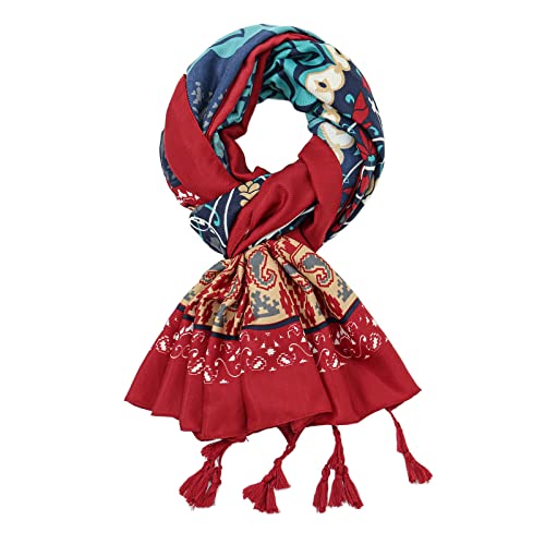 Yeieeo Boho Scarf for Women Lightweight Floral Printed Scarf Fall Winter Fashion Fringed Shawl - color: Floral 24