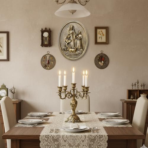 YHSOLAR Vintage Christmas Wall Art with Nativity Figurines, Antique Wall Decor Christmas Nativity Set 3D Resin for Home Hanging, Bedroom Living Room Decor - color: Jesus Nativity