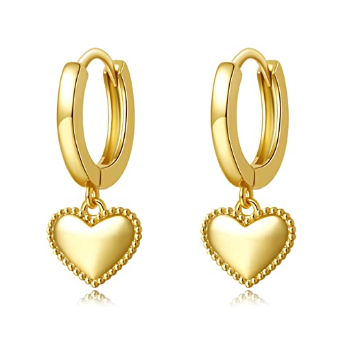 DAILY VIBES Cute Gold Mini Dangle Huggie Hoop Earrings for Women Trendy - color: Mini Heart B