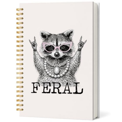 Funny Feral Raccoon Notebook Journal for Women Teen Girls Gifts - color: Raccoon