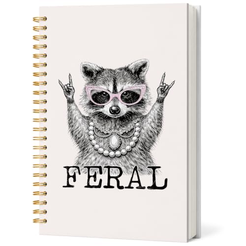 Funny Feral Raccoon Notebook Journal for Women Teen Girls Gifts - color: Raccoon