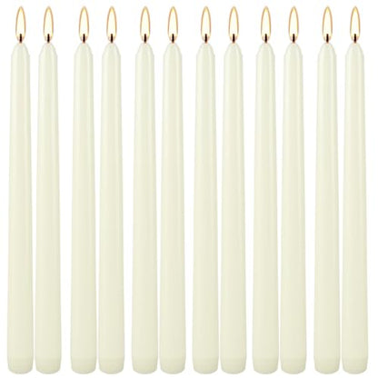 Ivory Taper Candles, 10 Inch Dripless Unscented, 12 Pack - color: lvory-10"12pcs