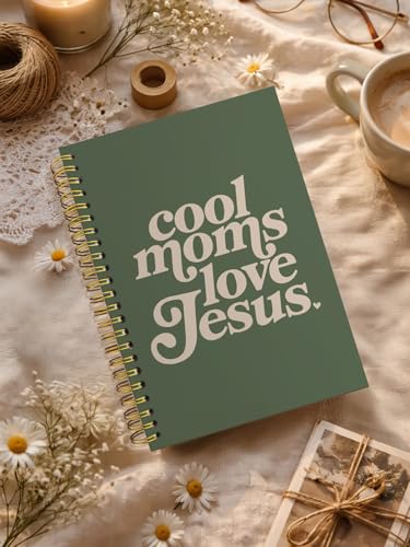 Christian Mom Gifts,Bible Study Journal Notebook for Praying Mama Inspirational Mom Faithful Mother,Church Journal for Notes Taking,Cool Moms Love Jesus Hardcover Spiral Notebook 5.5x8.3 Inch - color: COOL MOMS LOVE JESUS