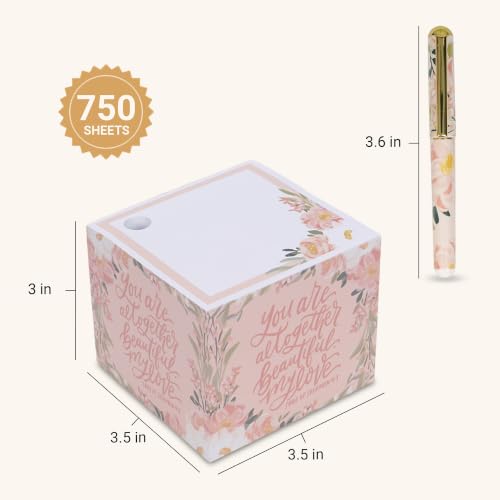 Christian Art Gifts Note Cube & Pen Women: Altogether Beautiful Bible Verse - color: Altogether Beautiful