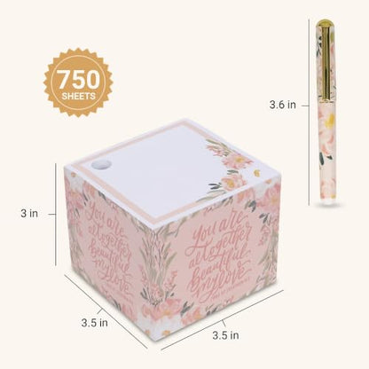 Christian Art Gifts Note Cube & Pen Women: Altogether Beautiful Bible Verse - color: Altogether Beautiful