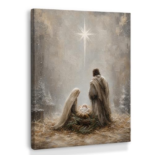 XINCEYWJ Christian Christmas Jesus Nativity Wall Art Decor 11x14 Inches - color: nativity-1, size: 11x14in