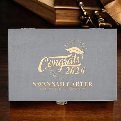 Personalized Graduation Keepsake Box, High School & College Grad Gift - style: 4. Graduation Designs