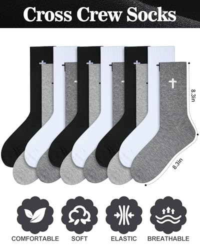 Shihanee 12 Pairs Cross Socks Men Crew - color: Multicolor