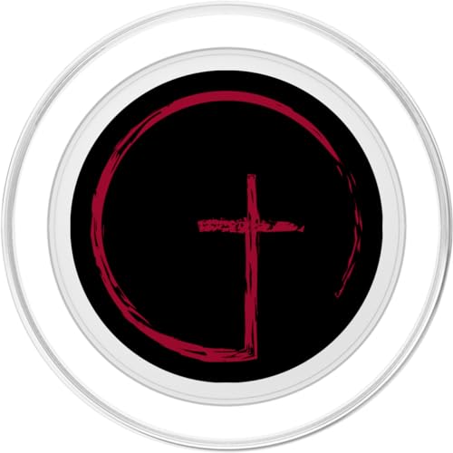 Christian Red Cross Jesus Christ On Black Background PopSockets PopGrip: Swappable Grip for Phones & Tablets PopSockets MagSafe PopGrip for iPhone - style: MagSafe