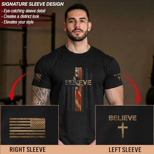 Faith Over Fear Shirt Men, Christian Shirts for Men - color: Ds13-black, size: 5X-Large