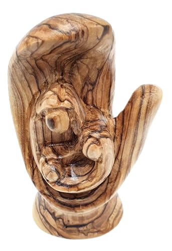 Zuluf Olive Wood Hand of God Holding Holy Family Statue 5.7 Inch, Hand-Carved Bethlehem Divine Providence Sculpture with Mary Joseph and Baby Jesus, Catholic Christian Wedding Housewarming Gift - color: 5.7" Hand of God Family
