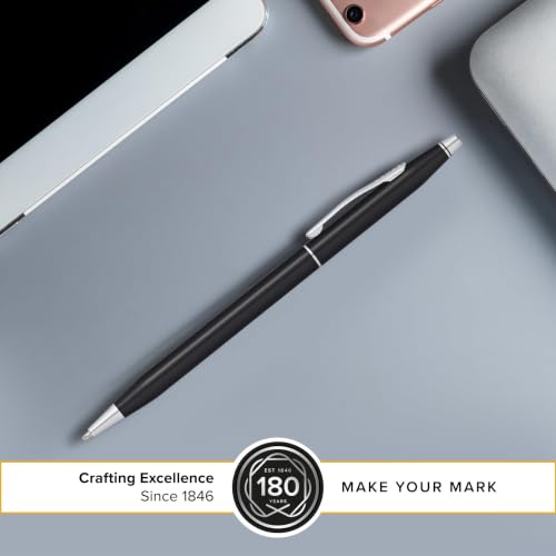 Cross Classic Century Black Lacquer Ballpoint Pen, Medium Point, Black Ink - color: Black & Chrome