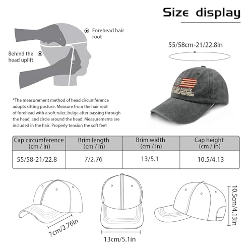 U.S. 250th Anniversary 250 Years Freedoms 1776-2026 Baseball Hats Funny - color: Pigment Black