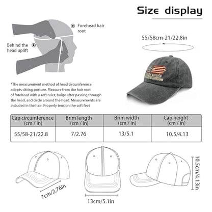 U.S. 250th Anniversary 250 Years Freedoms 1776-2026 Baseball Hats Funny - color: Pigment Black