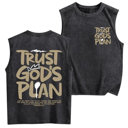 BINTEHGS Mens Sleeveless Graphic Tees Christian Tank Tops Workout Cut Off Shirt Acid Wash Gym Tanks Religious Faith Tee - color: Black, size: XX-Large
