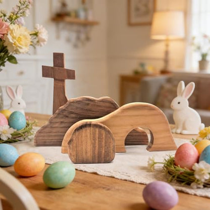 Empty Tomb Wooden Decor Easter Resurrection Scene Set for Home Decor