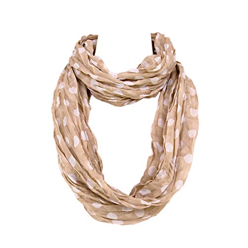 TrendsBlue Premium Polka Dot Infinity Loop Fashion Scarf - color: Brown