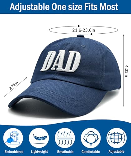 Dad Hats for Men, 3D Embroidered Dad Baseball Cap - color: Navy Blue