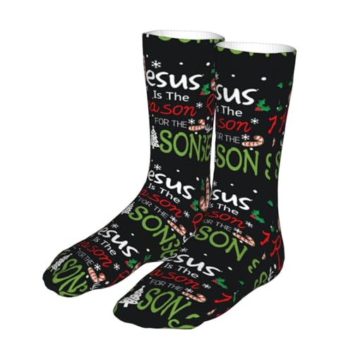 Happy New Year 2024 Unisex Sports Socks - Winter Casual Dress Fashion Socks - color: Jesus is the Reason for the Christmas Season-2