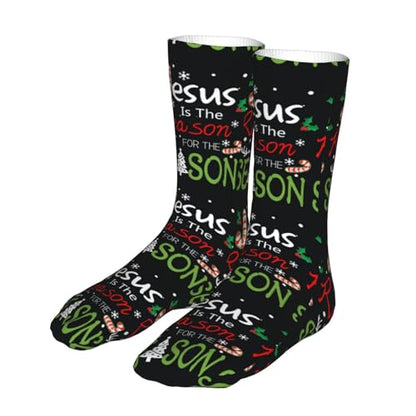 Happy New Year 2024 Unisex Sports Socks - Winter Casual Dress Fashion Socks - color: Jesus is the Reason for the Christmas Season-2