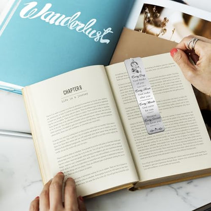 Virgin Mary Metal Bookmark, Catholic Book Mark with Cross Charm - style: Virgin Mary