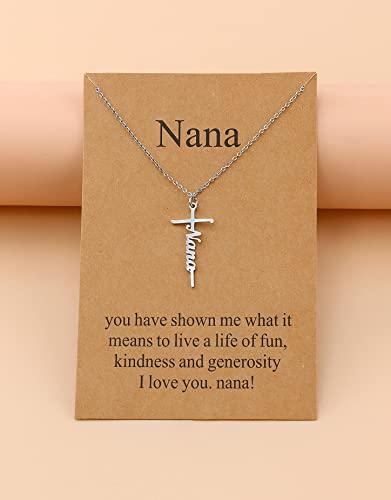 Lcherry Faith Cross Pendant Necklace for Women Religious Christian Jewelry Birthday Christmas Gifts for Women - style: 6-Nana