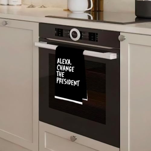 Black Funny Political Kitchen Towels 16x24 Inch, Funny Hand Towels for Bathroom Decor, Change the President Dish Towel Drying Cloth for Kitchen - color: Black