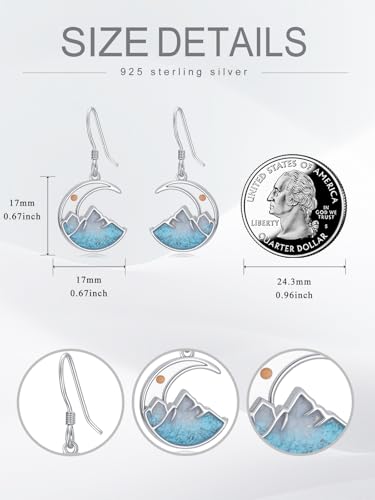 Dorunmo 925 Sterling Silver Mustard Seeds Dangle Earrings for Women Mountains Earrings Hypoallergenic Christmas Jewelry Gifts for Women - style: Mustard Seeds-Moon