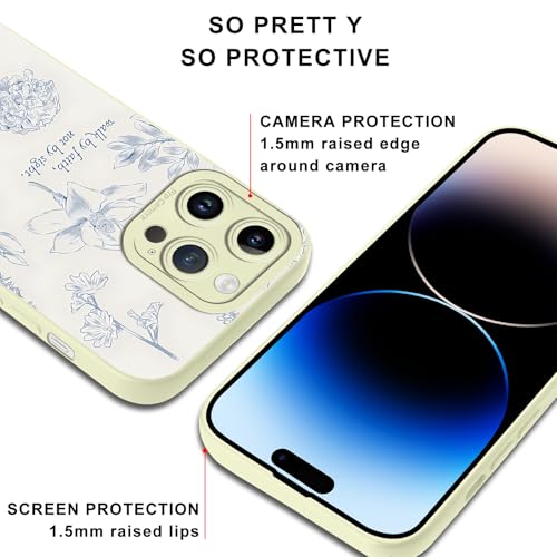 2 Pack Christian Jesus Bible Verses Flower Phone Case for iPhone 14 Pro Max Case Floral Pattern Shockproof Soft Protective for Women Men Phone Cover Funda for iPhone 14 Pro Max 6.7 Inch - color: Aesthetics, size: for iPhone 14 Pro Max
