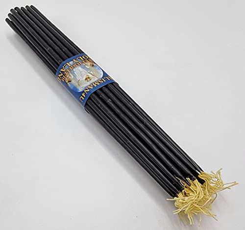 TALISMAN4U 33 Beeswax Taper Candles 11 inch Jerusalem Church Candles - color: Black