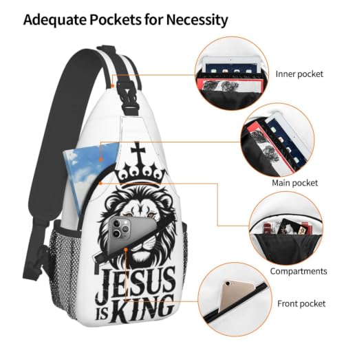 Jesus Crossbody Sling Bag For Women Men Fashion Jesus Is King Chest Bag Shoulder Sling Backpack Daypack For Sport Travel Hiking - color: Jesus is King 2