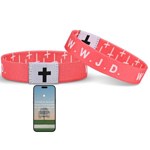 Daily Bible Verse Bracelet, Christian Bracelet for Women Men, Christian Jesus Jewelry Gifts Wristband - style: Pink