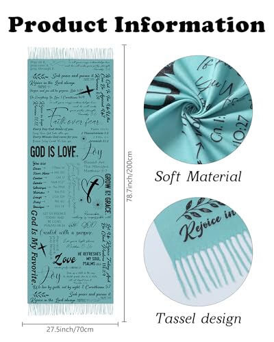 Prayer Shawls for Women Inspirational Scripture Scarf Wrap - color: Green