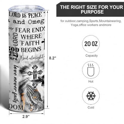 TUMBTU Christian Bible Verse Tumbler,Inspirational Tumbler Gift for Men - color: White-Black