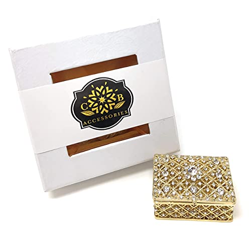 Wedding Unity Coins - Arras de Boda - Decorative Box with Rhinestone Crystals Keepsake 75 (Gold)