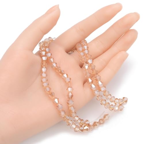 250pcs Czech 6mm (0.24 Inch) Faceted Bicone Crystal Glass Beads Spacer Bulk Golden Shadow - color: Golden Shadow, size: 6mm - 250pcs