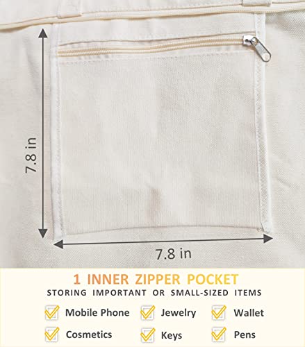 Canvas Tote Bag, Pockets, Zipper, Durable, Lightweight, Cotton Shopping Cloth Bag, Gifts - color: Girl’s Avatar