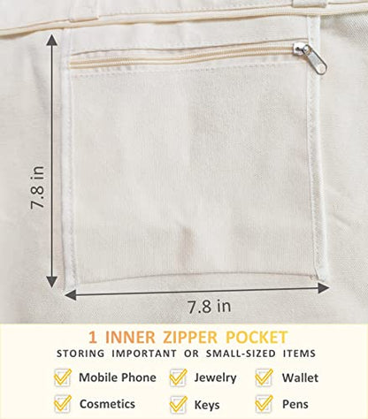 Canvas Tote Bag, Pockets, Zipper, Durable, Lightweight, Cotton Shopping Cloth Bag, Gifts - color: Girl’s Avatar