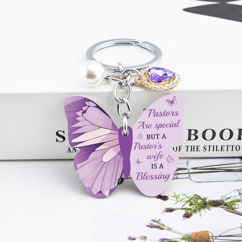 OEHEDOU Butterfly Gifts Keychain For Women Men Family Members Memorial Gift - color: Deep Purple Women