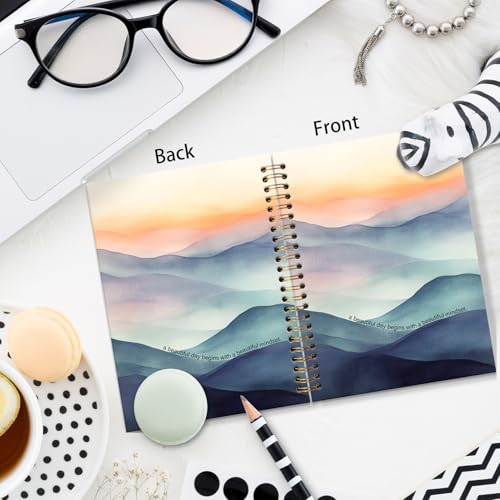 Inspirational Notebook Journal, Inspirational Gifts Journal for Women, Nature Mountain Landscape Aesthetic Motivational Notebooks for Note Taking, Spiral Notebook 5.5x8.3 Inch - color: A beautiful day
