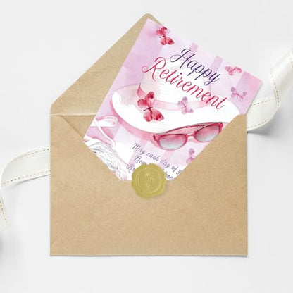 Retirement Card for Women, Funny Farewell Card for Coworker - color: BK-001