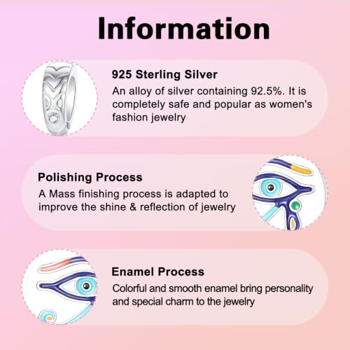 LUXILLA 925 Sterling Silver Charm Golden Family Tree Sparkling Cross Cute Dragon Charms Fits Bracelets Necklace Pendant Bead Jewelry Gift for Women Family Friends - color: Eye of Horus Charm